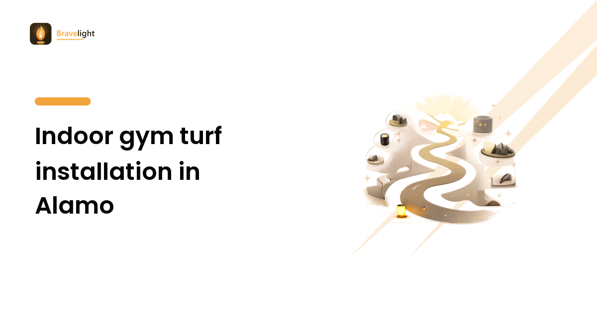 Indoor gym turf installation in Alamo