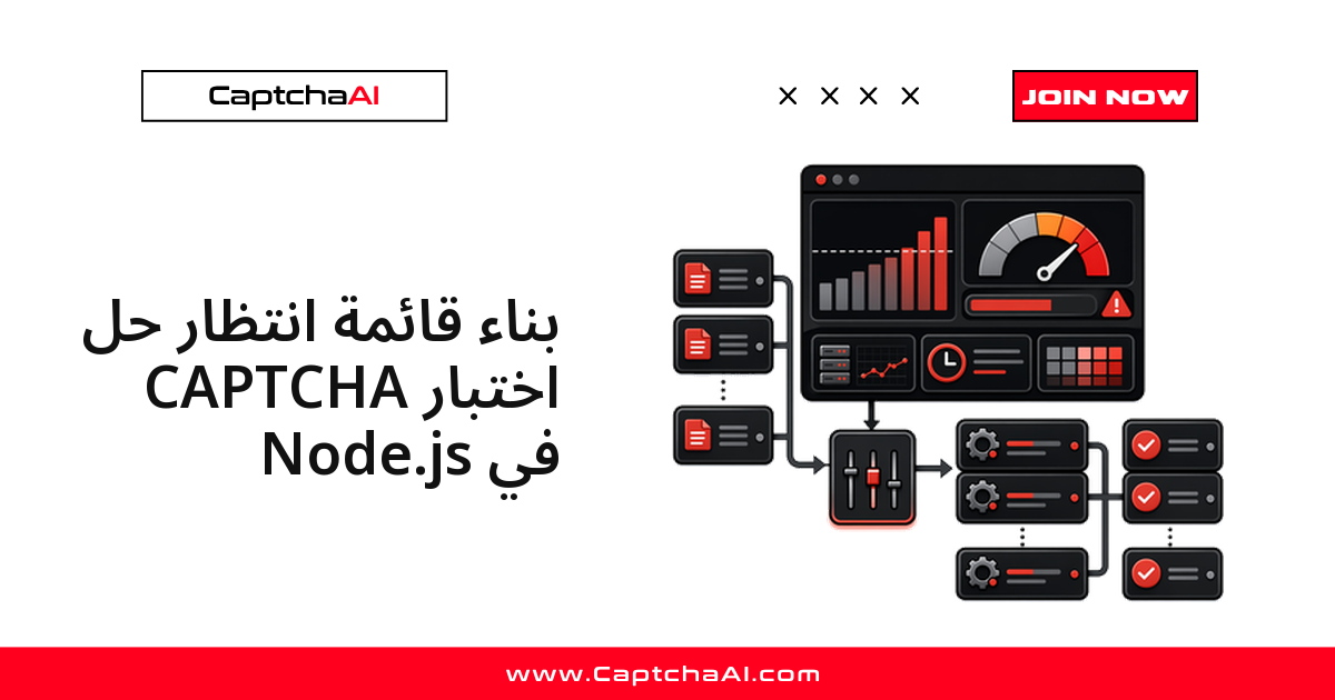 بناء قائمة انتظار حل اختبار CAPTCHA في Node.js