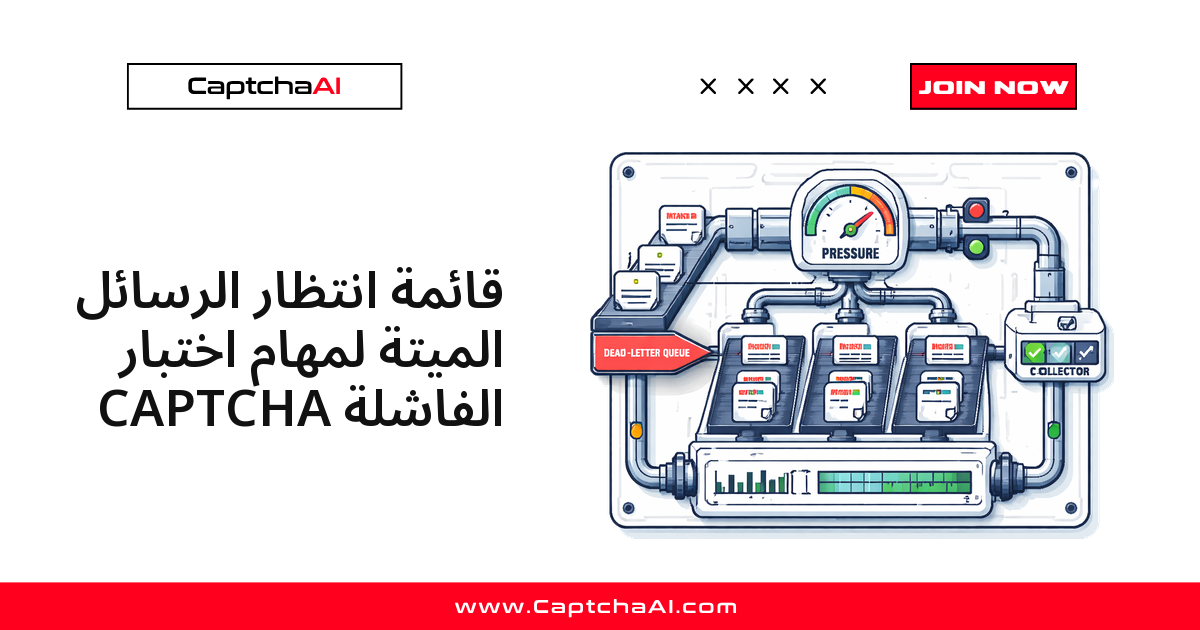 قائمة انتظار الرسائل الميتة لمهام اختبار CAPTCHA الفاشلة