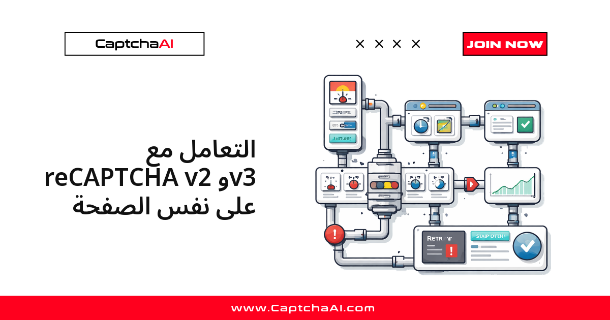 التعامل مع reCAPTCHA v2 وv3 على نفس الصفحة