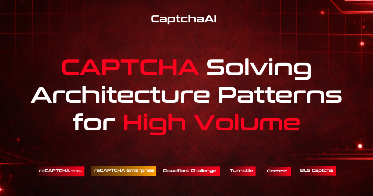 CAPTCHA Solving Architecture Patterns for High Volume