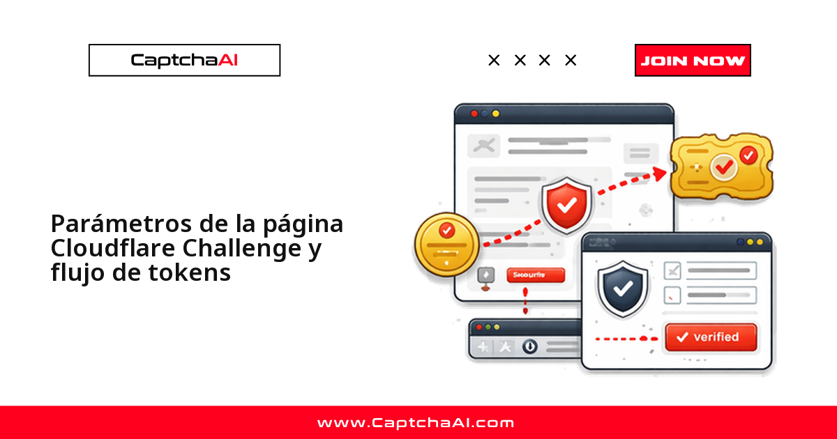 Parámetros de la página Cloudflare Challenge y flujo de tokens