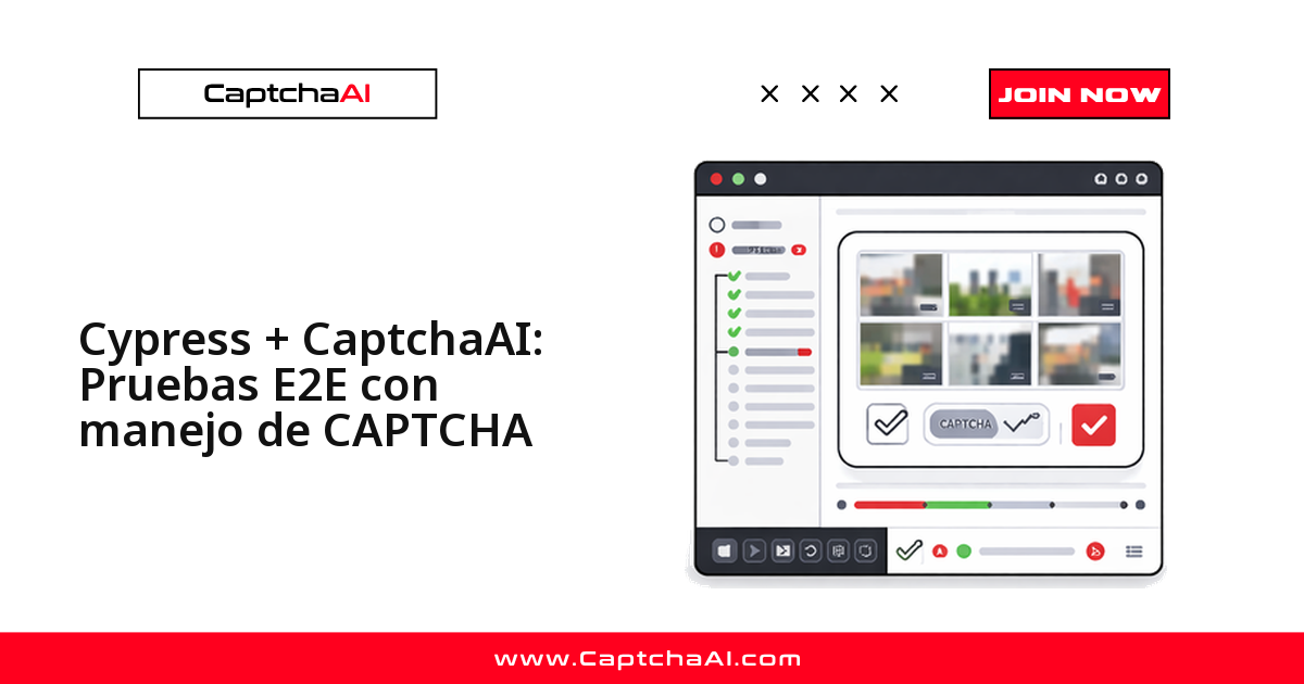 Cypress + CaptchaAI: Pruebas E2E con manejo de CAPTCHA