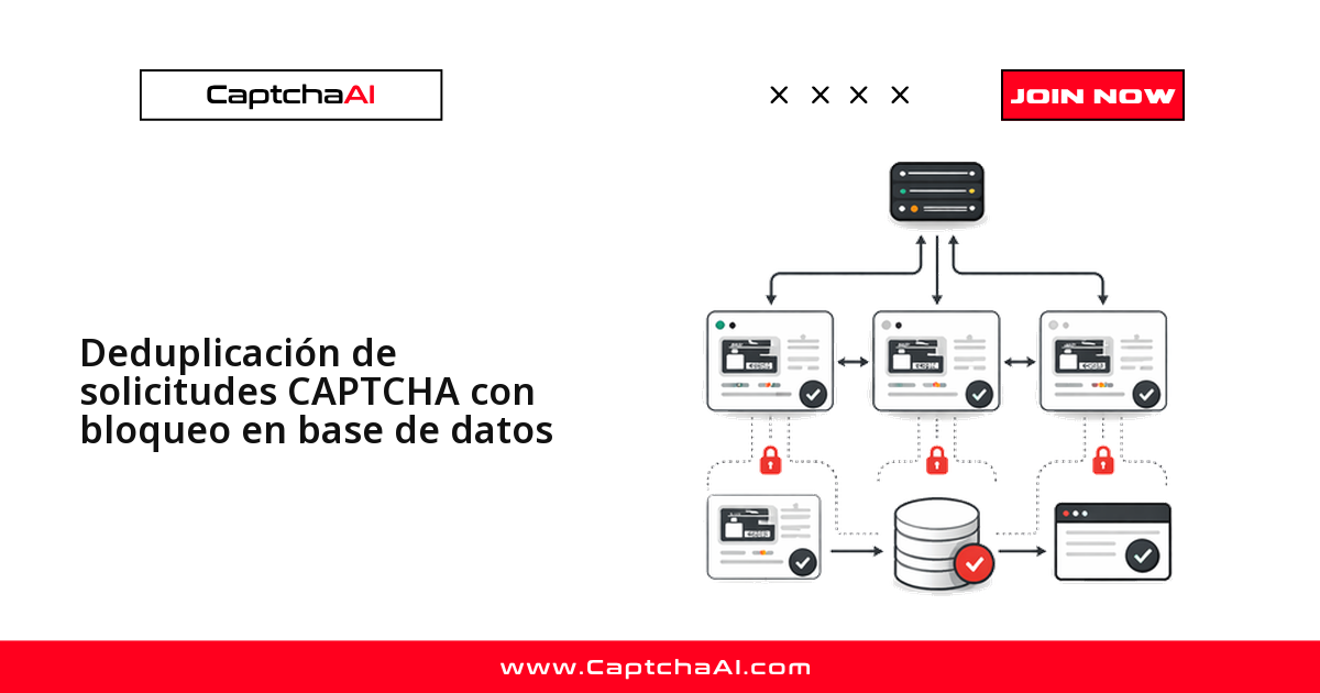 Deduplicación de solicitudes CAPTCHA con bloqueo en base de datos