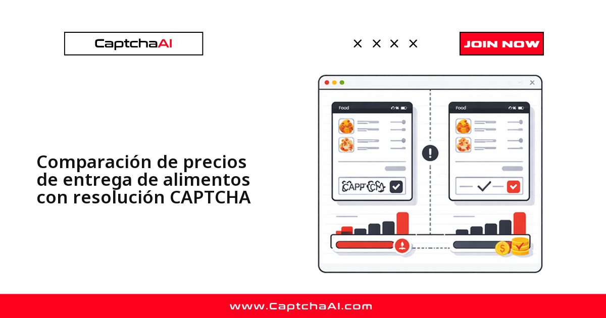 Comparación de precios de entrega de alimentos con resolución CAPTCHA