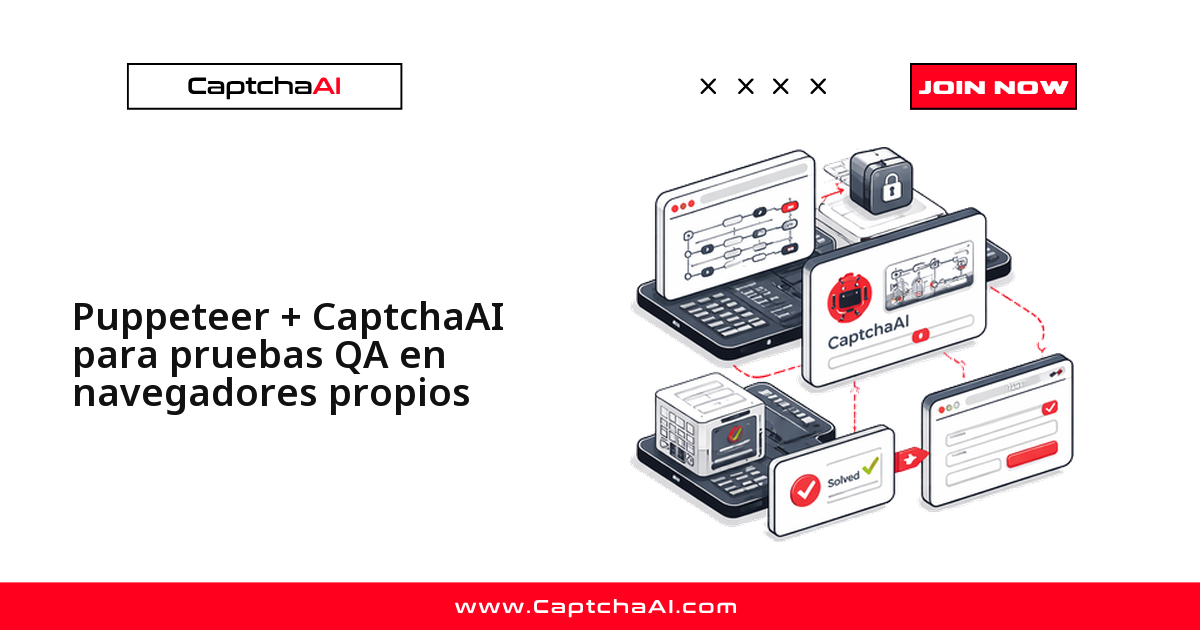 Puppeteer + CaptchaAI para pruebas QA en navegadores propios