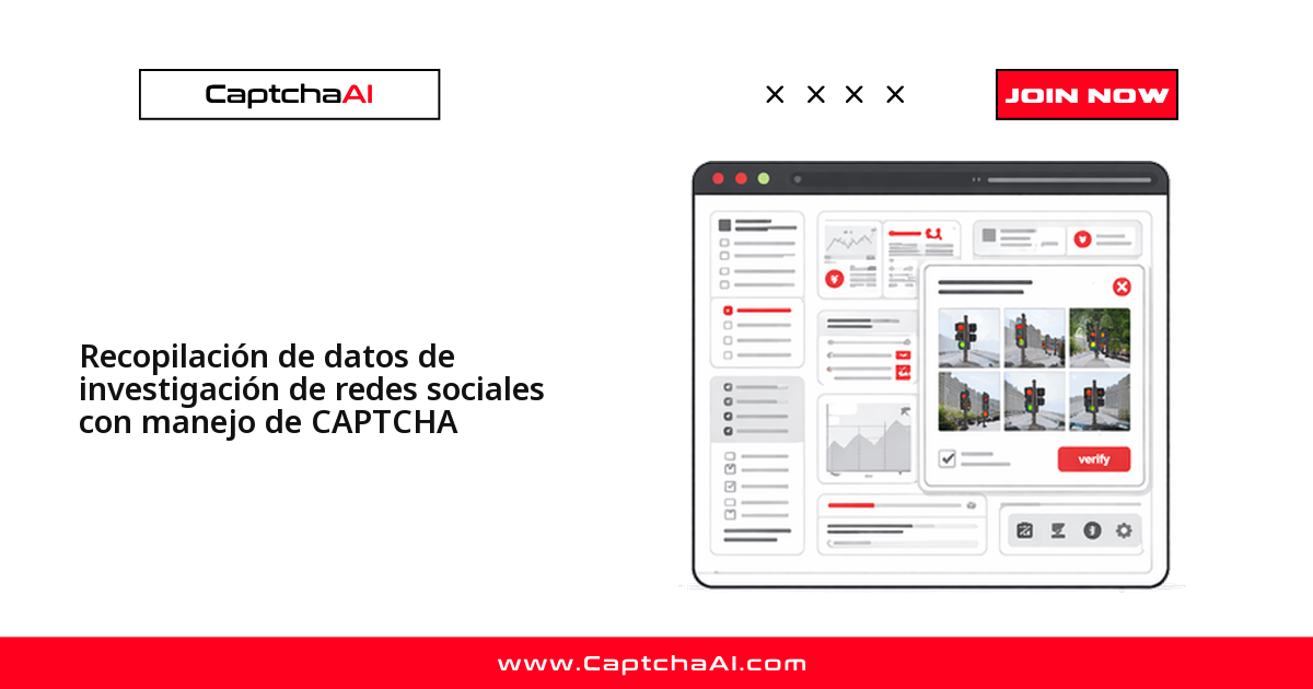 Recopilación de datos de investigación de redes sociales con manejo de CAPTCHA