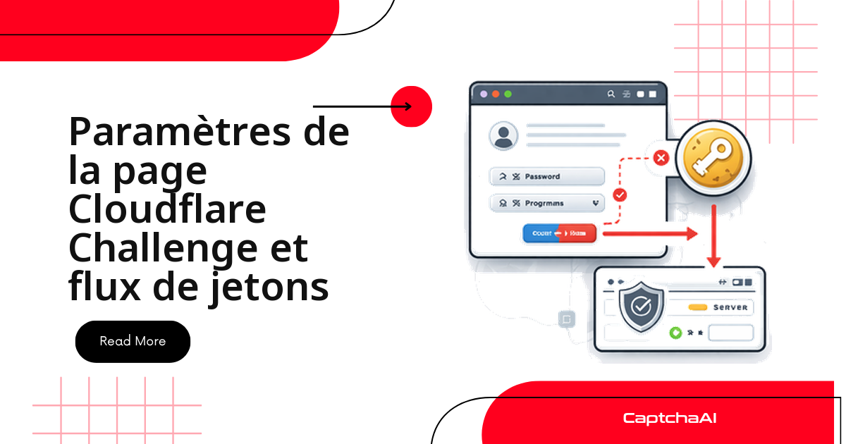 Paramètres de la page Cloudflare Challenge et flux de jetons
