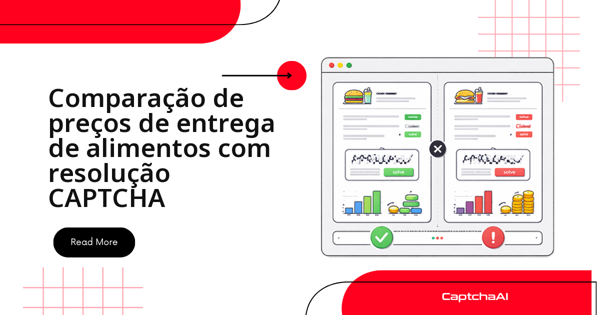 Comparação de preços de entrega de alimentos com resolução CAPTCHA