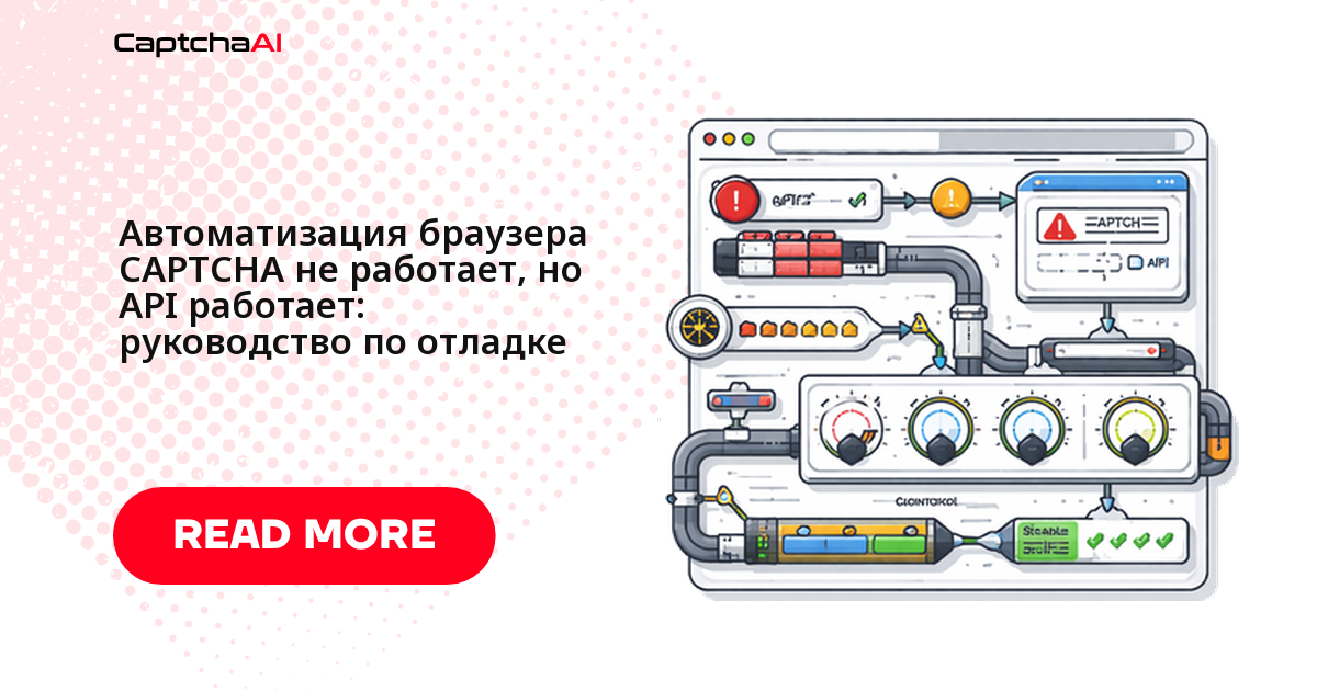Автоматизация браузера CAPTCHA не работает, но API работает: руководство по отладке