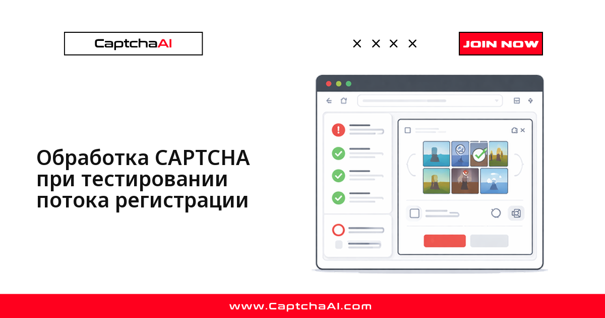 Обработка CAPTCHA при тестировании потока регистрации