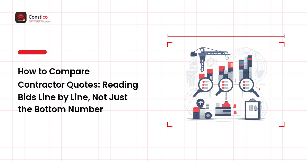 How to Compare Contractor Quotes: Reading Bids Line by Line, Not Just the Bottom Number