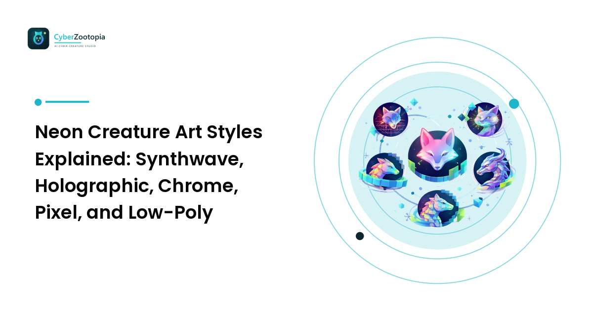 Neon Creature Art Styles Explained: Synthwave, Holographic, Chrome, Pixel, and Low-Poly