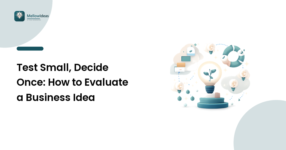 Test Small, Decide Once: How to Evaluate a Business Idea
