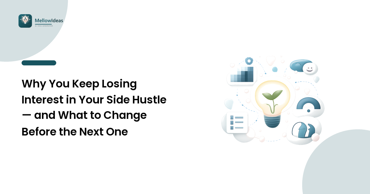 Why You Keep Losing Interest in Your Side Hustle — and What to Change Before the Next One