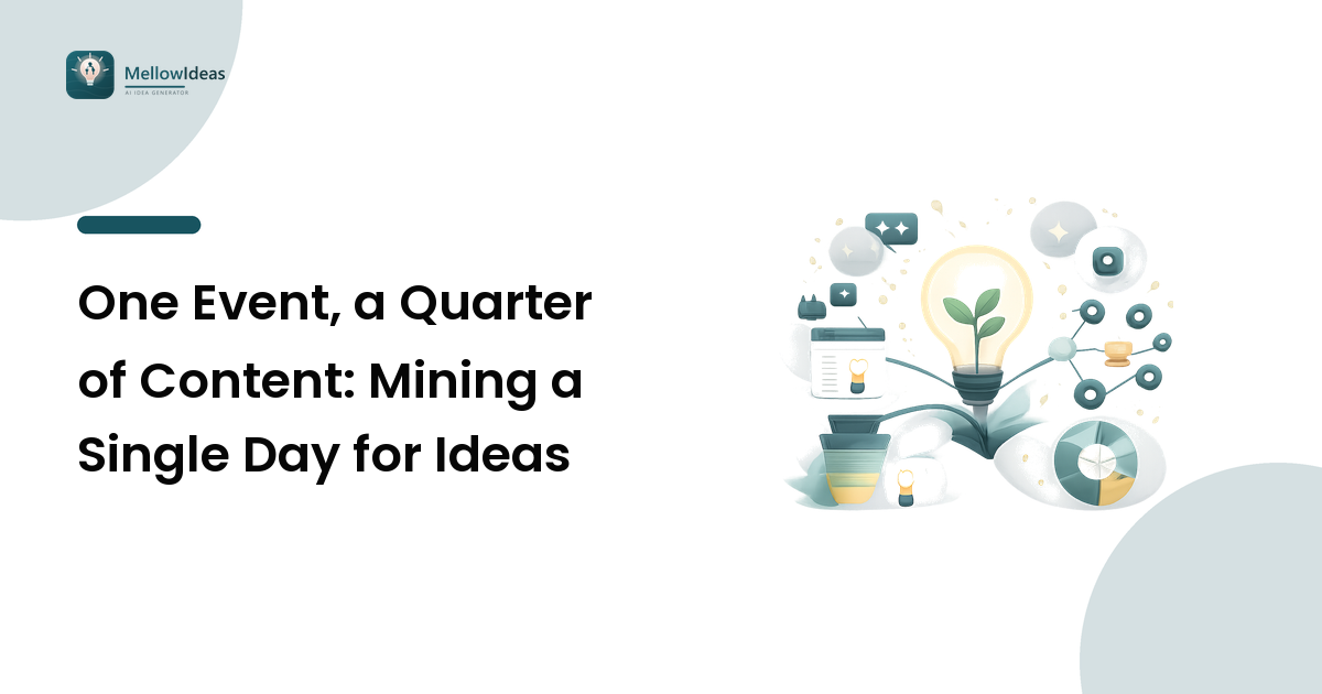 One Event, a Quarter of Content: Mining a Single Day for Ideas