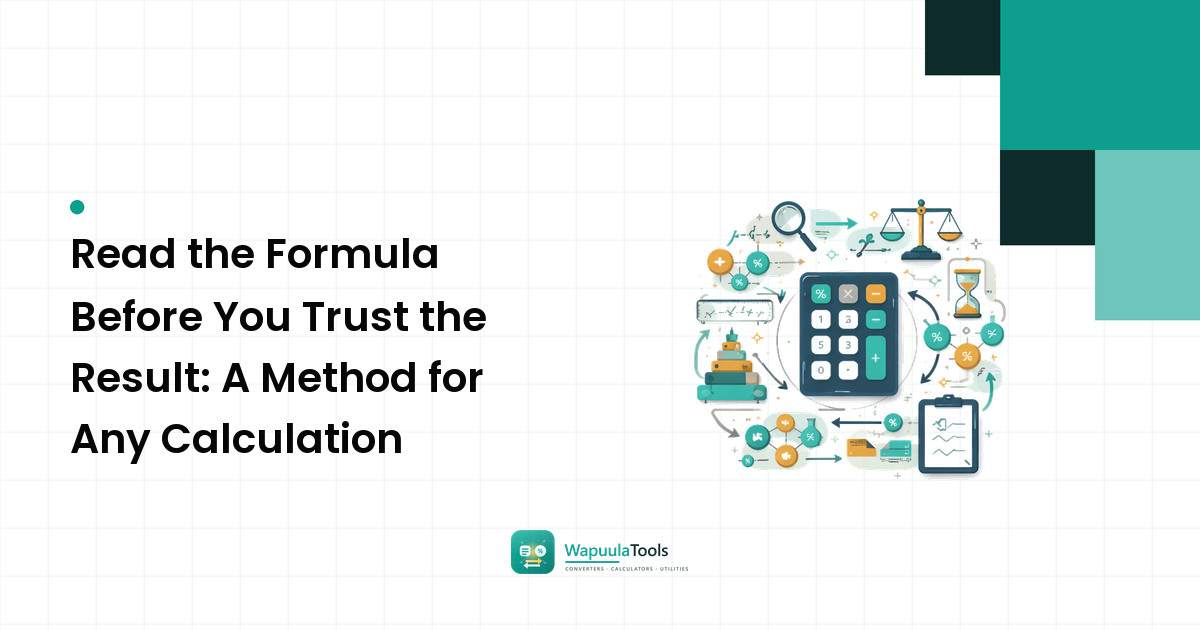 Read the Formula Before You Trust the Result: A Method for Any Calculation